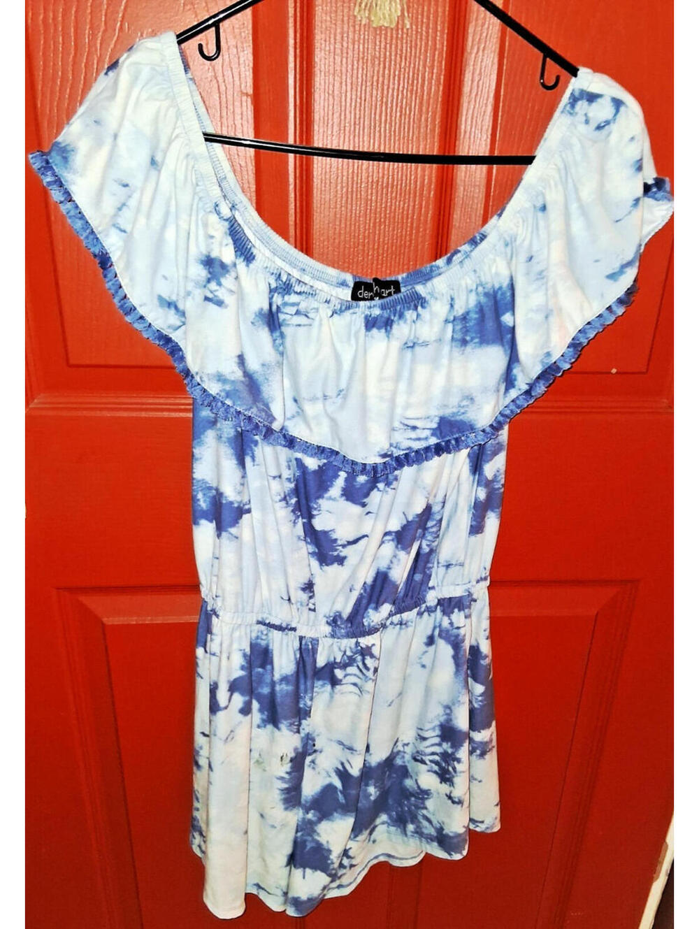 Derek Heart XL Jumper Off Shoulder Romper Shorts Outfit Tyedye Stretchy
